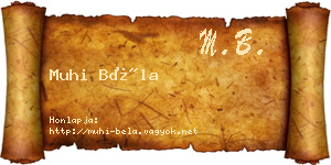 Muhi Béla névjegykártya