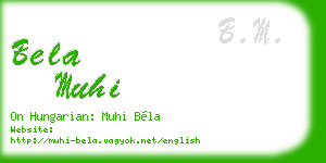 bela muhi business card